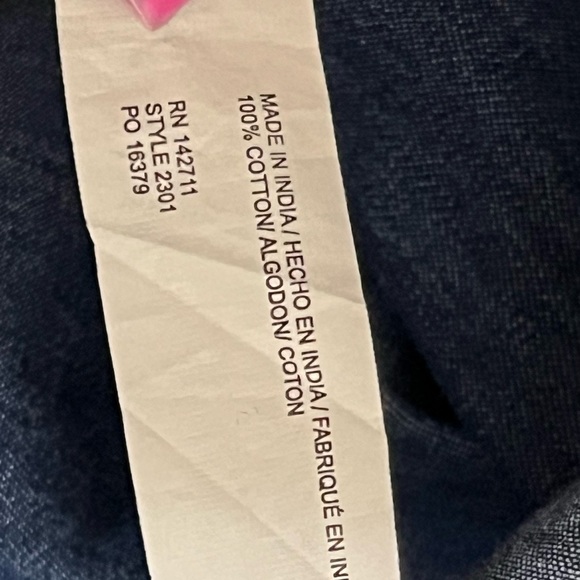 Eloquii Blue off Shoulder Lightweight Denim Dress Tie Front and 3/4 Sleeves - Picture 12 of 12